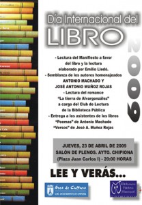 Chipiona festeja este jueves el Día Internacional del Libro