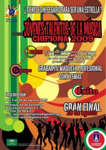 Juventud pone en marcha el certámen “Jóvenes talentos de la música Chipiona 2009”