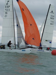 Juan José Sola firmó el oro en la Final de la Liga Provincial Cajasol de Catamaranes (Chipiona)