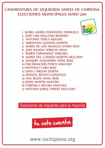 Izquierda Unida de Chipiona presenta una  lista joven, preparada y renovada.