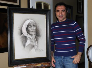 Un retrato de la madre Teresa de Calcuta ha sido donado por el pintor Antonio Montiel para la “Subasta por la vida»