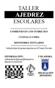 El club local  lanza talleres escolares de ajedrez para el curso que acaba de iniciarse