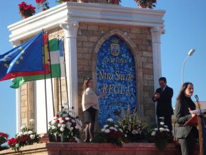 Una réplica de Nuestra Señora de Regla da la bienvenida desde ahora a la llegada a Chipiona