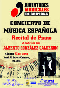 Juventudes Musicales ofrece el sábado 23 una recital de piano de Alberto González Calderón