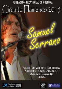 Ayuntamiento y Diputación de Cádiz traen el 16 de mayo el cante emergente de Samuel Serrano a la Peña José Mercé