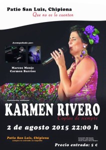 Karmen Rivero vuelve este domingo a reencontrarse con el público de Chipiona