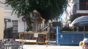 Parques y Jardines poda de urgencia la buganvilla de la calle Isaac Peral por razones de seguridad