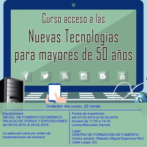 Fomento oferta cursos de diseño gráfico y web para desempleados y de nuevas tecnologías para mayores de 50