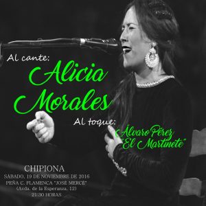 Alicia Morales ofrece recital flamenco el próximo día 19 en la peña José Mercé