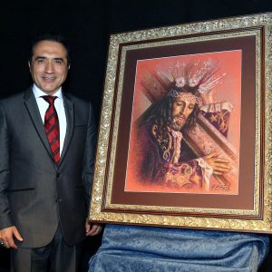 El pintor Antonio Montiel presenta el cartel de Jesús «El Rico» 2017