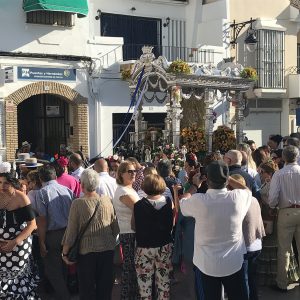 Los romeros de Chipiona ya caminan hacia la aldea almonteña