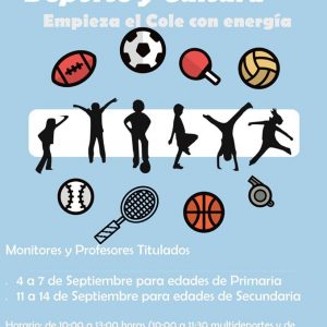 La Delegación Municipal de Deportes organiza unos talleres gratuitos para que los escolares de Chipiona comiencen el curso con energía