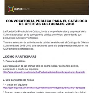 La Delegación de Cultura asesora a los artistas locales interesados en presentarse al catálogo 2018 de Diputación