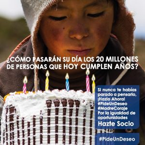 La campaña #PideUnDeseo de Madre Coraje busca socios por la igualdad de oportunidades celebrando el cumpleaños de 20 millones de personas