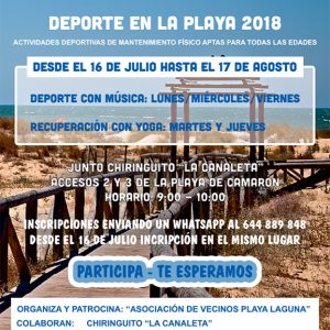 La Asociación de vecinos Playa Laguna lanza por cuarto año su programa ‘Deporte en la playa’