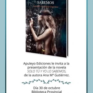 La Biblioteca Provincial de Huelva escenario este martes 30 de la presentación de la tercera novela de Ana María Gutiérrez Toscano