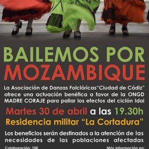 Madre Coraje Cádiz organiza ‘Bailemos por Mozambique’ en apoyo a poblaciones afectadas por el ciclón Idai