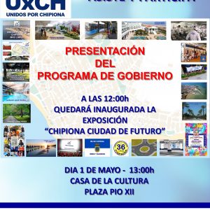 Unidos por Chipiona  presentará el próximo 1 de mayo su programa de gobierno a las 13 horas en la Casa de la Cultura