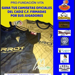 Fundación Vita sorteará el 30 de agosto camisetas oficiales del Cádiz Club de fútbol firmadas por los jugadores