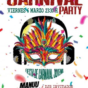 Juventud y Acitur organizan para hoy viernes una Carnival Party en la plaza de Andalucía con la actuación de Djs