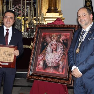 El pintor Antonio Montiel retrata a la Virgen de La Estrella de Málaga