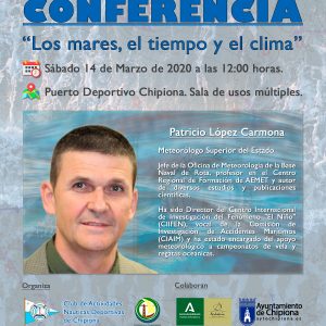 «Los mares, el tiempo y el clima», conferencia del meteorólogo Patricio López en  CAND Chipiona el próximo sábado, 14 de marzo