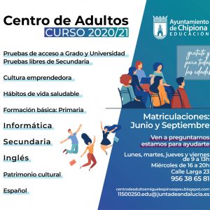 El Centro de Adultos abre un plazo de información sobre solicitud y matrícula para el próximo curso