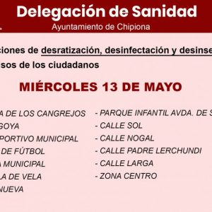 Sanidad municipal informa sobre la actuación de desratización, desinfección y desinsectación de esta semana en Chipiona