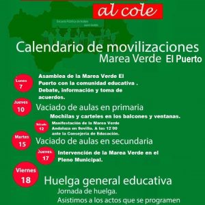 Comunicado y acciones de la Marea Verde El Puerto