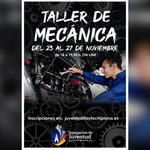 Juventud pone en marcha un taller de mecánica on line que se impartirá la próxima semana