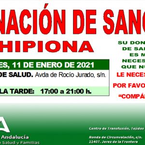 Llamamiento a dar vida donando sangre en Chipiona el próximo lunes 11 de enero