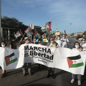 Marcha por la Libertad del Pueblo Saharaui.  Etapa 5. Trebujena- Lebrija  24 de Mayo