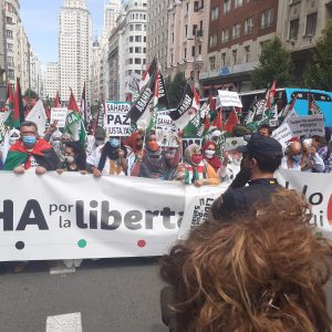 Marcha por la Libertad del Pueblo Saharaui.  Etapa Final .-   Campo del Moro- Plaza de España- Puerta del Sol  19 de Junio