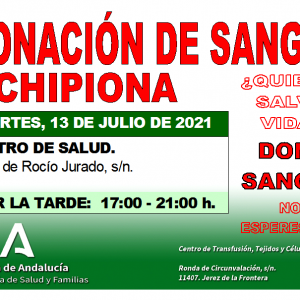 Donación colectiva de sangre el martes 13 de julio en Chipiona, una oportunidad para ayudar ahora que las reservas bajan