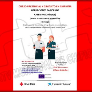 Cruz Roja lanza un curso en Chipiona un curso gratuito y presencial de operaciones básicas de catering