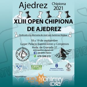 El Open Chipiona de Ajedrez vuelve tras el parón de 2020 en septiembre y con homenaje al recordado José Luis Gutiérrez Molina
