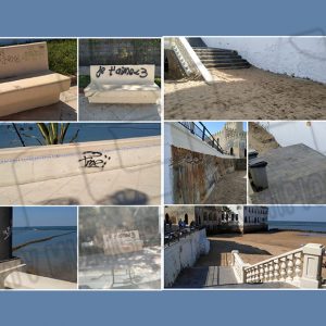 La Delegación de Playas del Ayuntamiento de Chipiona inicia trabajos de mantenimiento y pintado en los paseos marítimos