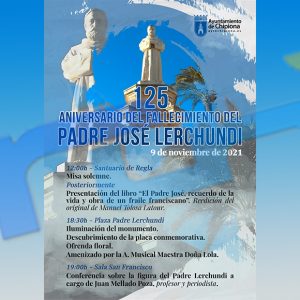 Una jornada completa de actos conmemora mañana en Chipiona el 125 aniversario del fallecimiento del Padre Lerchundi