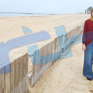 La Delegación de Playas instala retenedores en el litoral de Chipiona para evitar la pérdida masiva de arena durante invierno y primavera