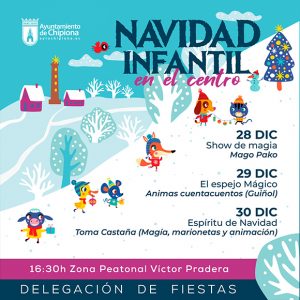 La Delegación de Fiestas ofrece desde hoy hasta el jueves el programa Navidad Infantil frente a la Plaza de Abastos de Chipiona