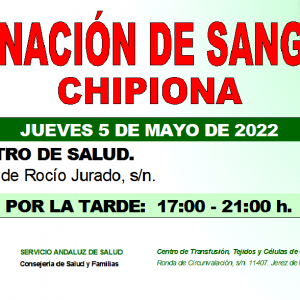 Llamamiento a una donación colectiva de sangre en Chipiona el jueves 5 de mayo