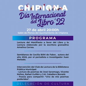 Un acto institucional conmemorará mañana miércoles el Día Internacional del Libro en Chipiona