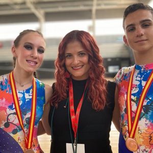 Dani Rodríguez medalla de bronce en el Campeonato de España por parejas de patinaje artístico