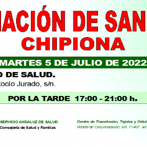 Llamamiento para una nueva donación colectiva de sangre el martes 5 de julio en Chipiona