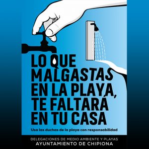 El Ayuntamiento de Chipiona lanza una campaña para evitar el despilfarro de agua por los usuarios en las duchas de las playas