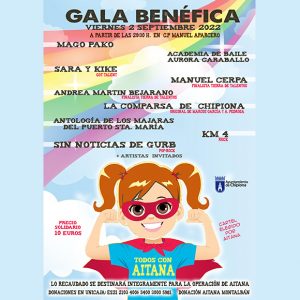 El Ayuntamiento de Chipiona organiza para el 2 de septiembre una gala benéfica para apoyar a Aitana