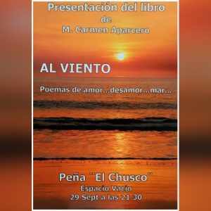 Mari Carmen Aparcero presenta este jueves en la sala de Espacio Vacío su poemario ‘Al Viento’