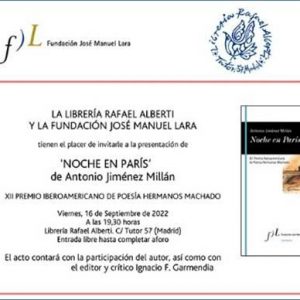 La Fundación José Manuel Lara comienza una nueva edición del ciclo ‘Universos Literarios’ y la presentación del premio Hermanos Machado de poesía