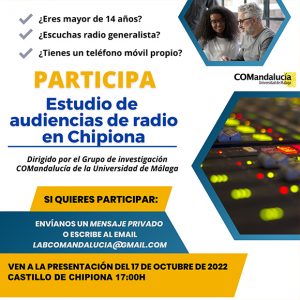 El lunes 17 tendrán lugar en Chipiona sesiones informativas para un proyecto de APP de estudios de audiencia en radio local