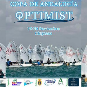 125 jóvenes regatistas compiten este fin de semana en aguas de Chipiona en la Copa de Andalucía de Optimist